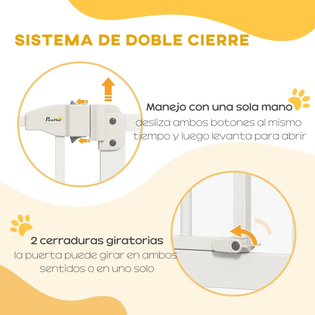 Porta per Cani Regolabile 76-104 cm ¨C zephmum ¨C Bianco