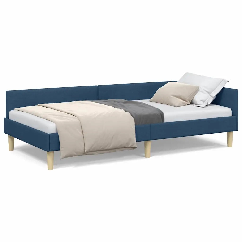 vidaXL Struttura Letto Angolare Altro con testiera Blu 90 x 190 cm