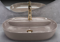 Lavabo Da Appoggio Rea Aura 61 Beige Shiny