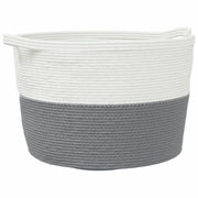Cesto per Biancheria Grigio e Bianco ?60x36 cm in Cotone CFW6899085