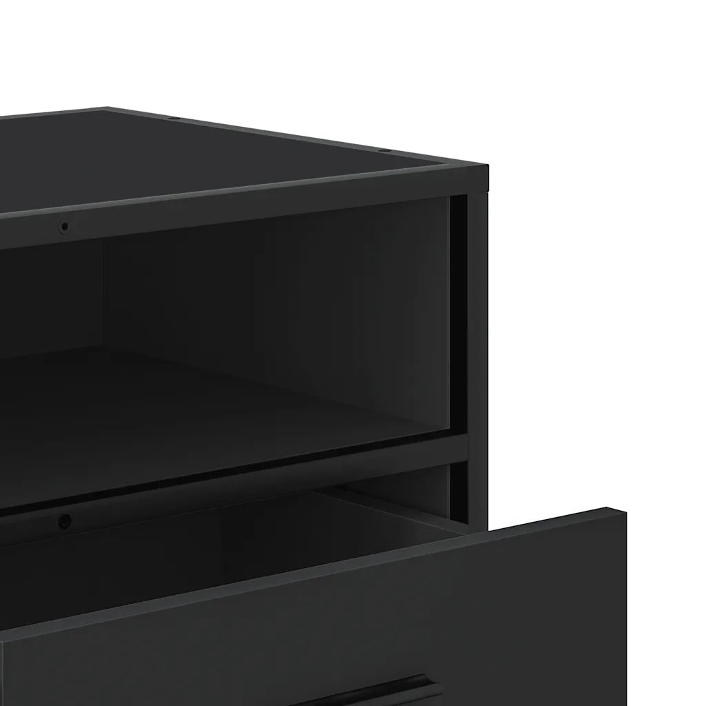 Mobile Porta TV Nero 180x30x50cm in Truciolato e Metallo 848814
