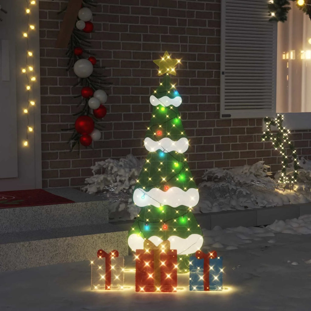 Albero di Natale Illuminato con 3 Scatole Regalo 2D Bianco Caldo