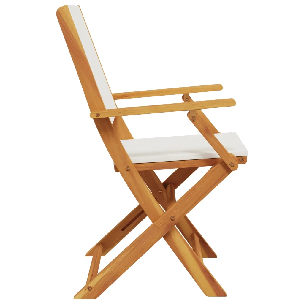 vidaXL Sedie da Giardino Pieghevoli 6pz Bianco Crema Tessuto e Legno