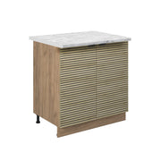 Mobiletto base cucina Fame-Line Pannello in quercia/Rovere dorato 80 cm con ripiano, PL Marmo Vicco