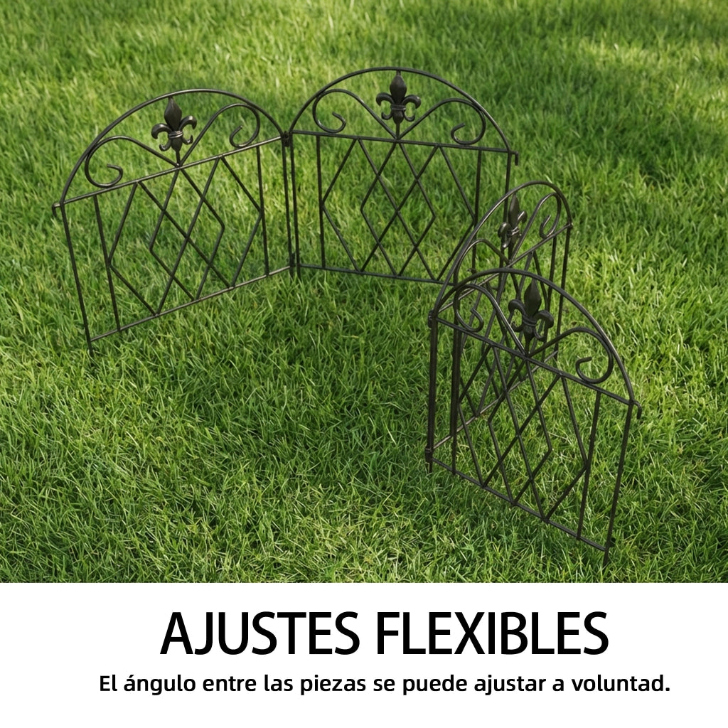 Set 4 Vallas de Jard¨ªn Met¨¢licas ¨C zephmum ¨C Nero, 125x56 cm