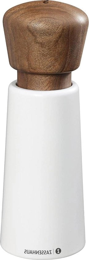 Molinello ceramico a due velocità per pepe sale e spezie 18 cm bianco