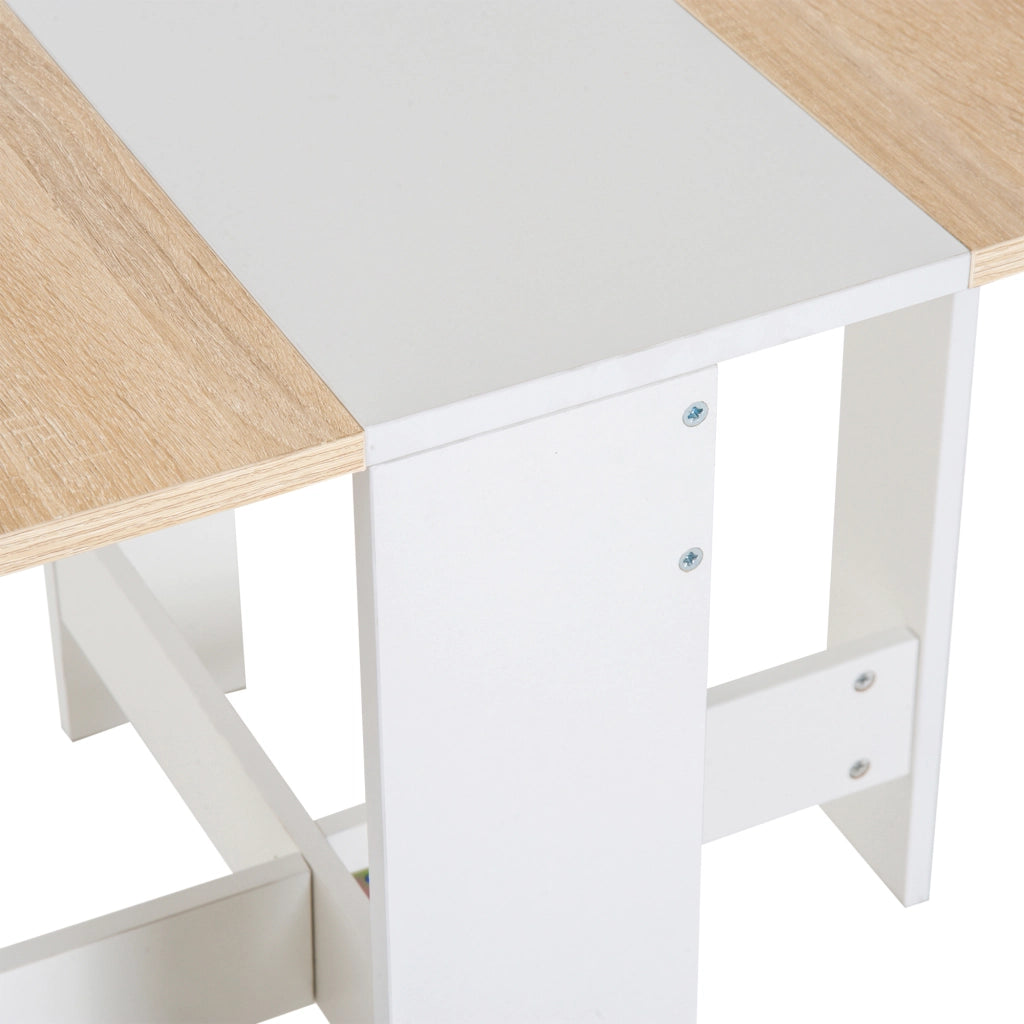 Tavolo da pranzo pieghevole in legno ¨C Zephmum ¨C Bianco e rovere 103x76x74 cm