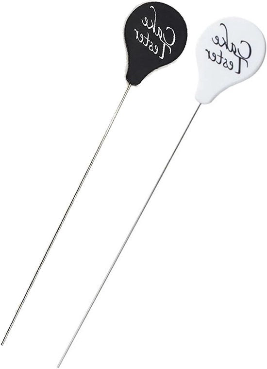 Due tester di cotta - materiale in acciaio inossidabile non si ossida facilmente, 195 mm di lunghezza, punteruolo per cotta, accessori piccoli, aiuti nella preparazione dei dolci (nero + bianco)