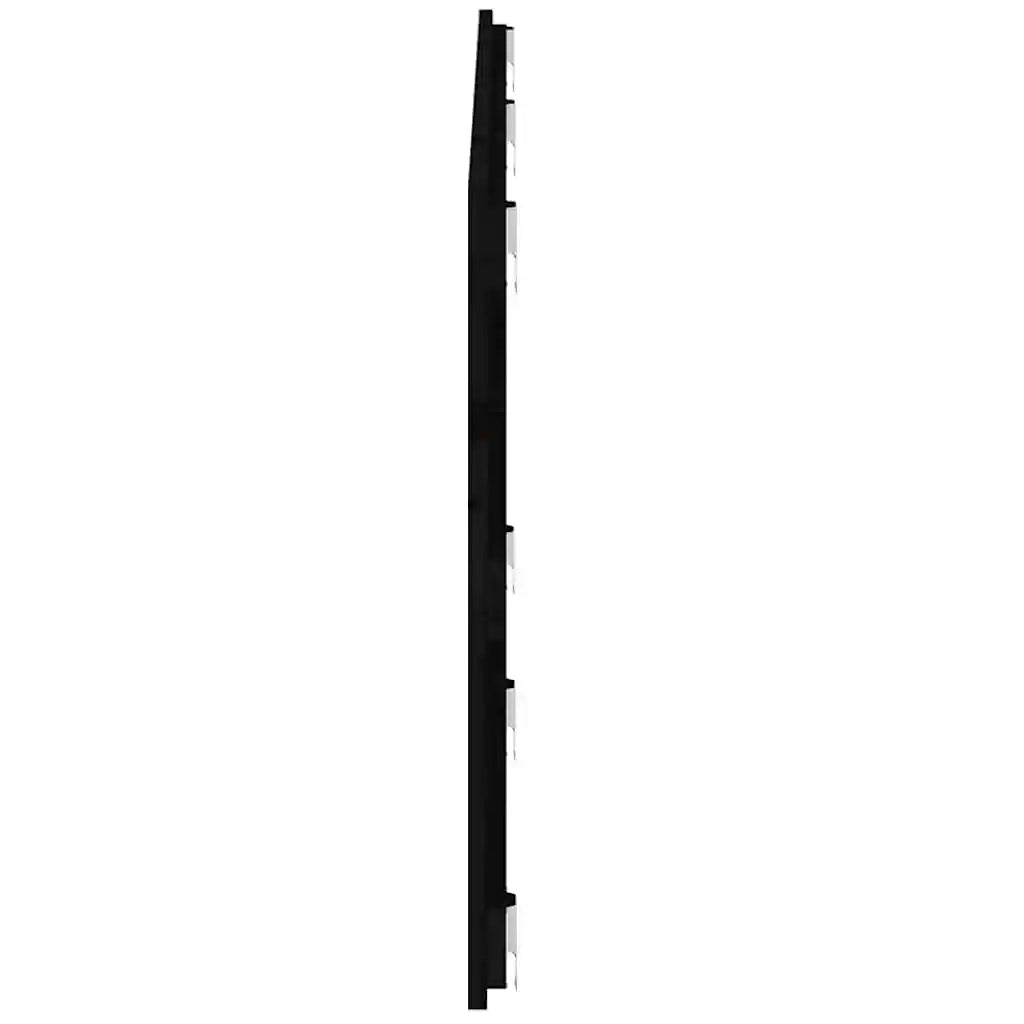 Testiera | Testata da Parete Nera 159,5x3x60 cm in Legno Massello di Pino