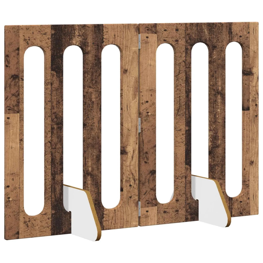 Recinto pieghevole per animali 2 pz Legno di quercia CFW7928145