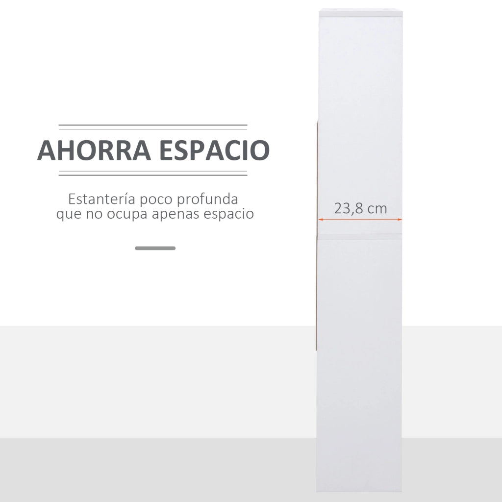 Libreria 4 Livelli 10 Scomparti ¨C zephmum ¨C Bianco 100x24x140