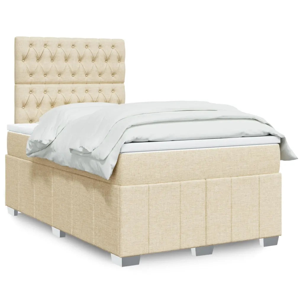 Giroletto a Molle con Materasso Crema 120x190 cm in Tessuto 3293919