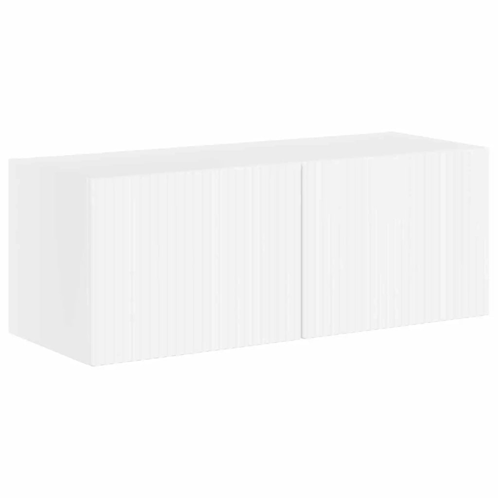 Set di Mobiletto da TV a Parete 6 pcs Bianco Lucido