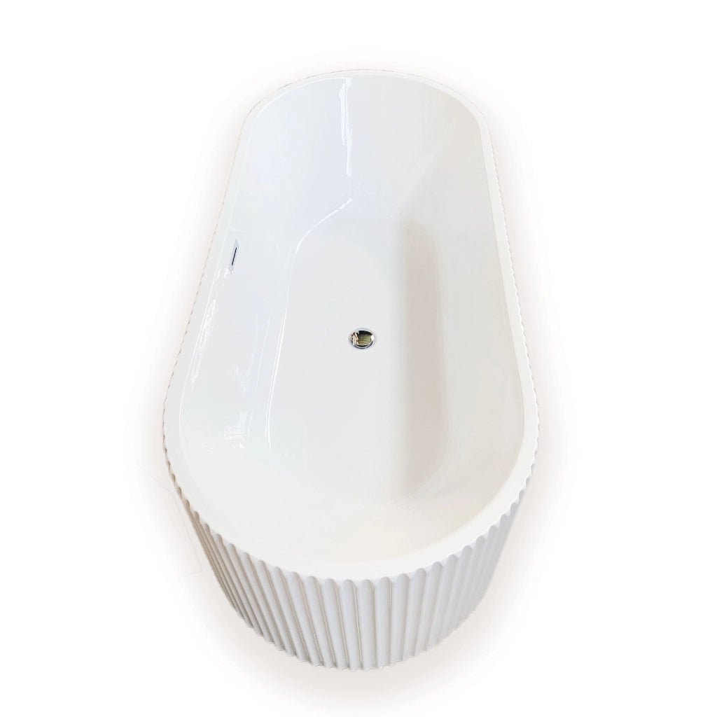 Vasca da bagno freestanding 168 x 74 cm bianca – Olivia