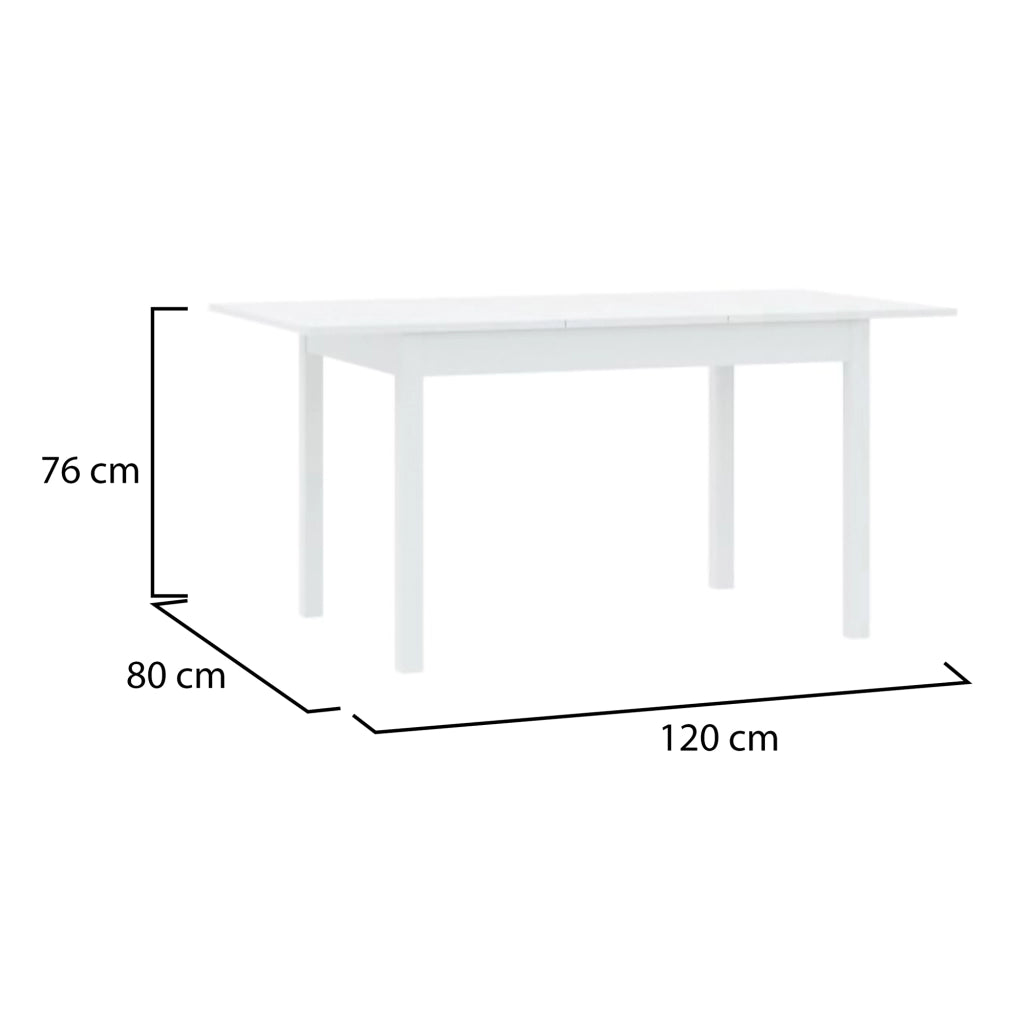 Lirelaba, Tavolo Allungabile 8 Posti, 120x80x76h cm Bianco
