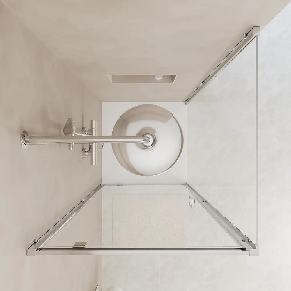 Box doccia 80x100 cm angolare apertura a battente vetro 6mm trasparente | Apulia