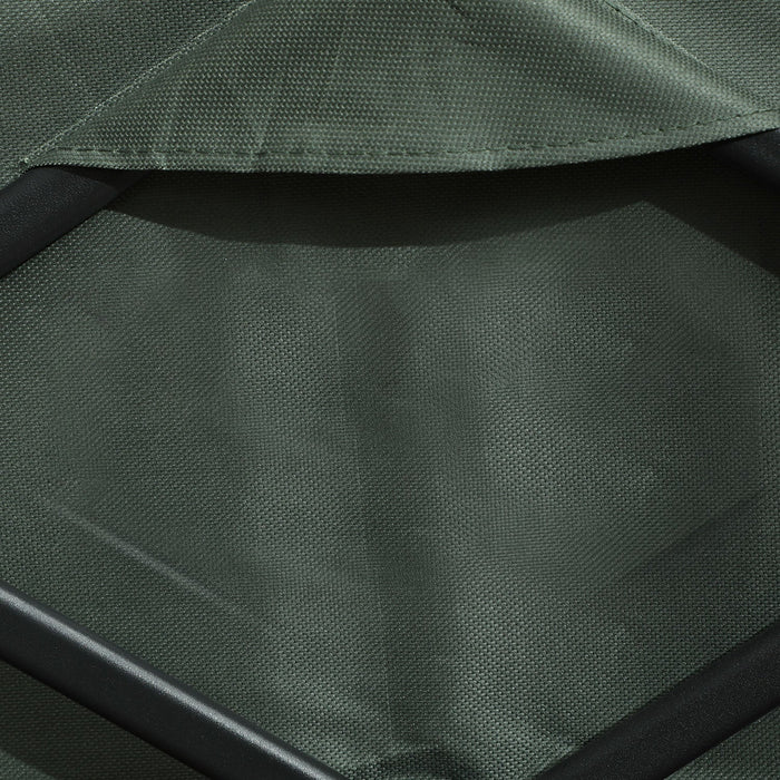 Carrello da Giardino 125x48x78-102 cm da 95L Pieghevole in Acciaio e Poliestere Verde