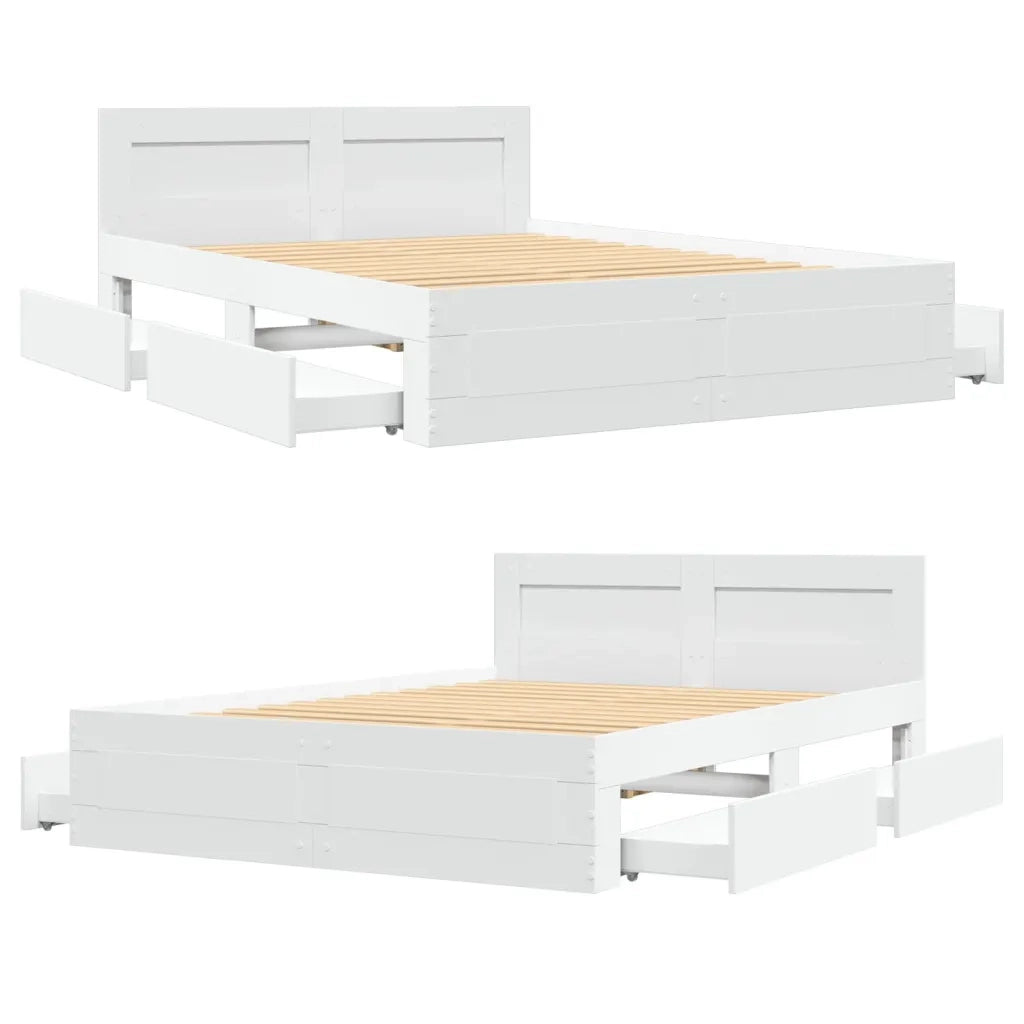 Giroletto con Testiera senza Materasso Bianco 120x200 cm 3295569