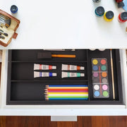 Organizzatore per stoviglie in legno di bambù HBD 5 x 325-55 x 445 cm 5-7 contenitori organizzatore per stoviglie cassettiera della cucina nera - espandibile - alta qualità