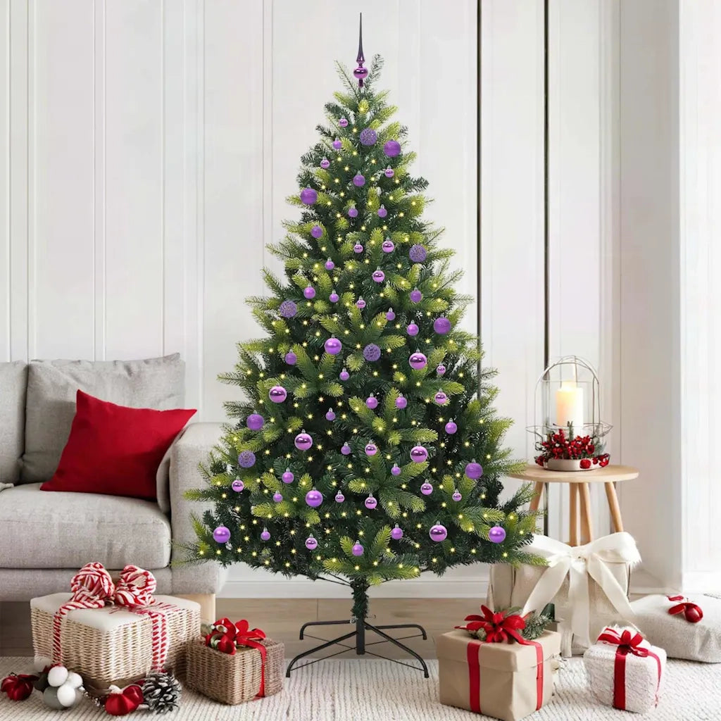 Albero di Natale Artificiale a Cerniera con 300 LED 180 cm 3395997