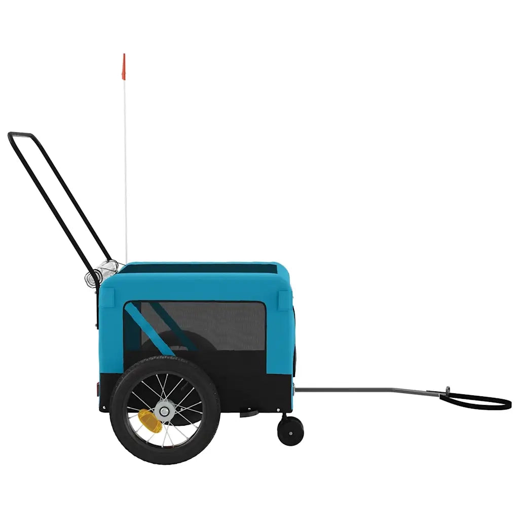 Rimorchio da Bici per Animali Blu e Nero Oxford e Ferro CFW9965484