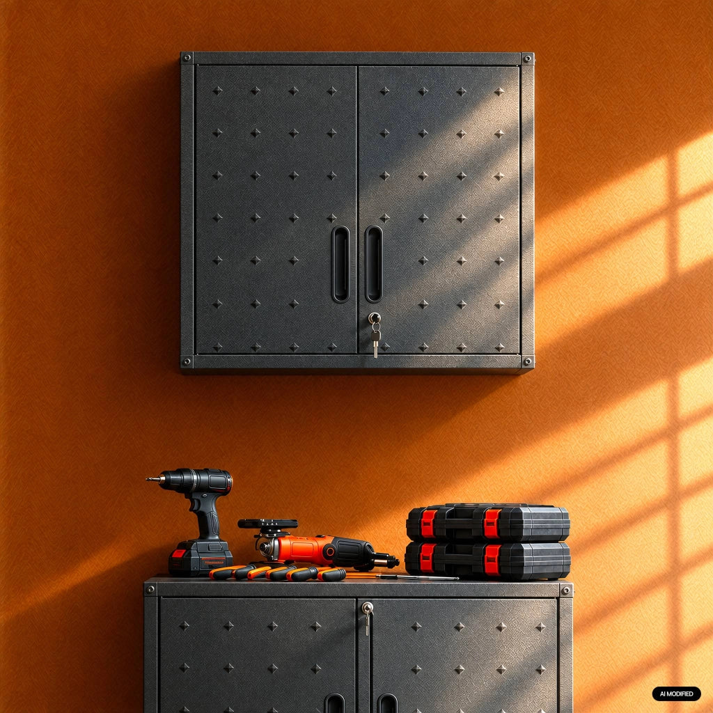 Mobile alto contenitore per garage, nero