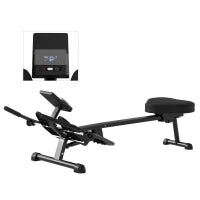 Vogatore a 12 Livelli con Schermo LCD, per Allenamento Cardio a Casa, Capacità Massima 130 kg, Nero