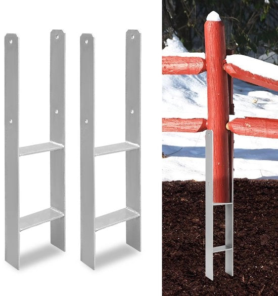 Supporto a Parete 2X 111mm H - Supporto a Parete Completo Lunghezza 600 mm - Supporto a Palo H