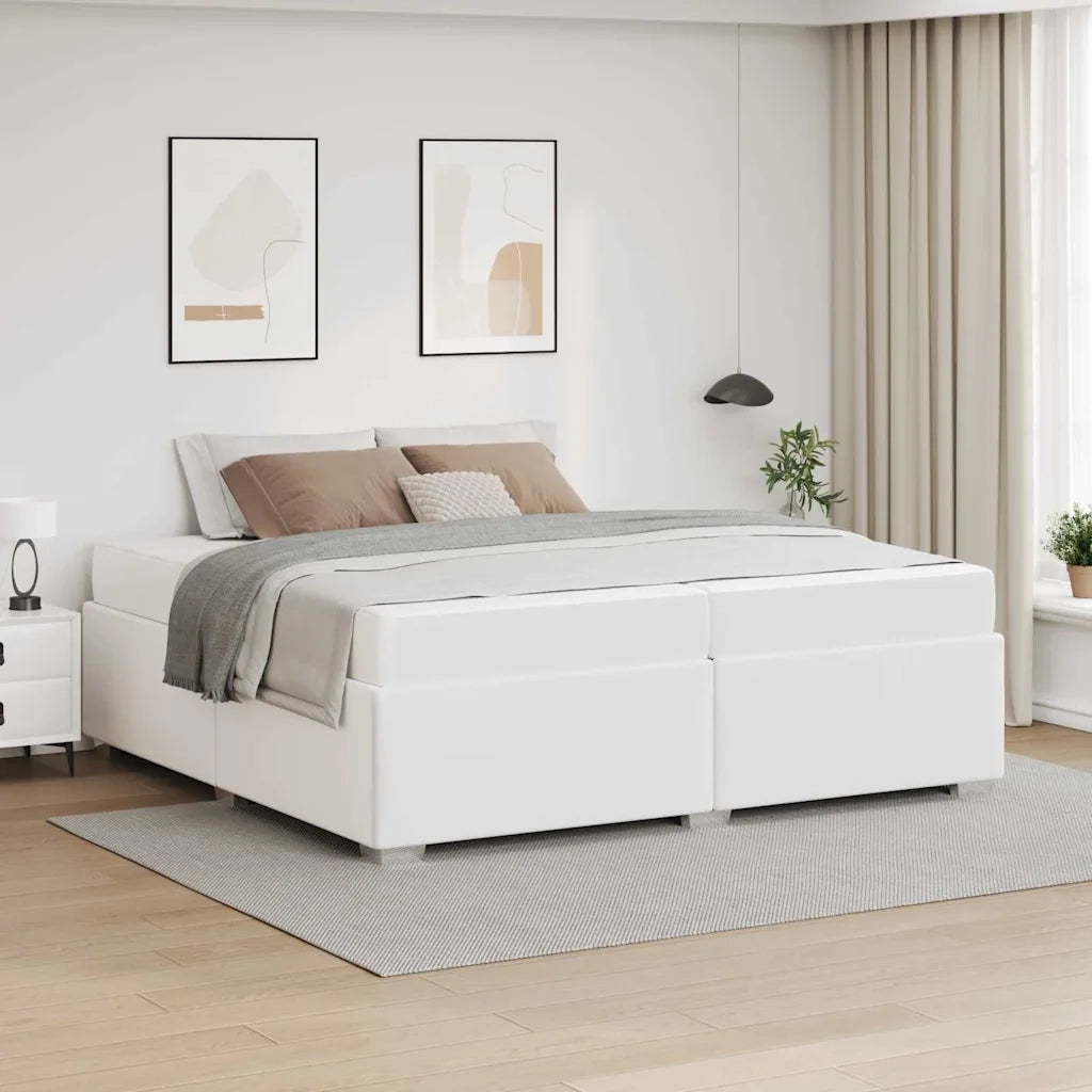 Struttura del letto con materasso Bianco 200 x 200 cm Tessuto