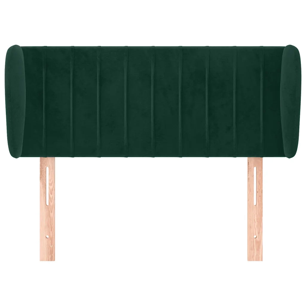 Testiera | Testata ad Orecchio Verde Scuro 103x23x78/88 cm in Velluto