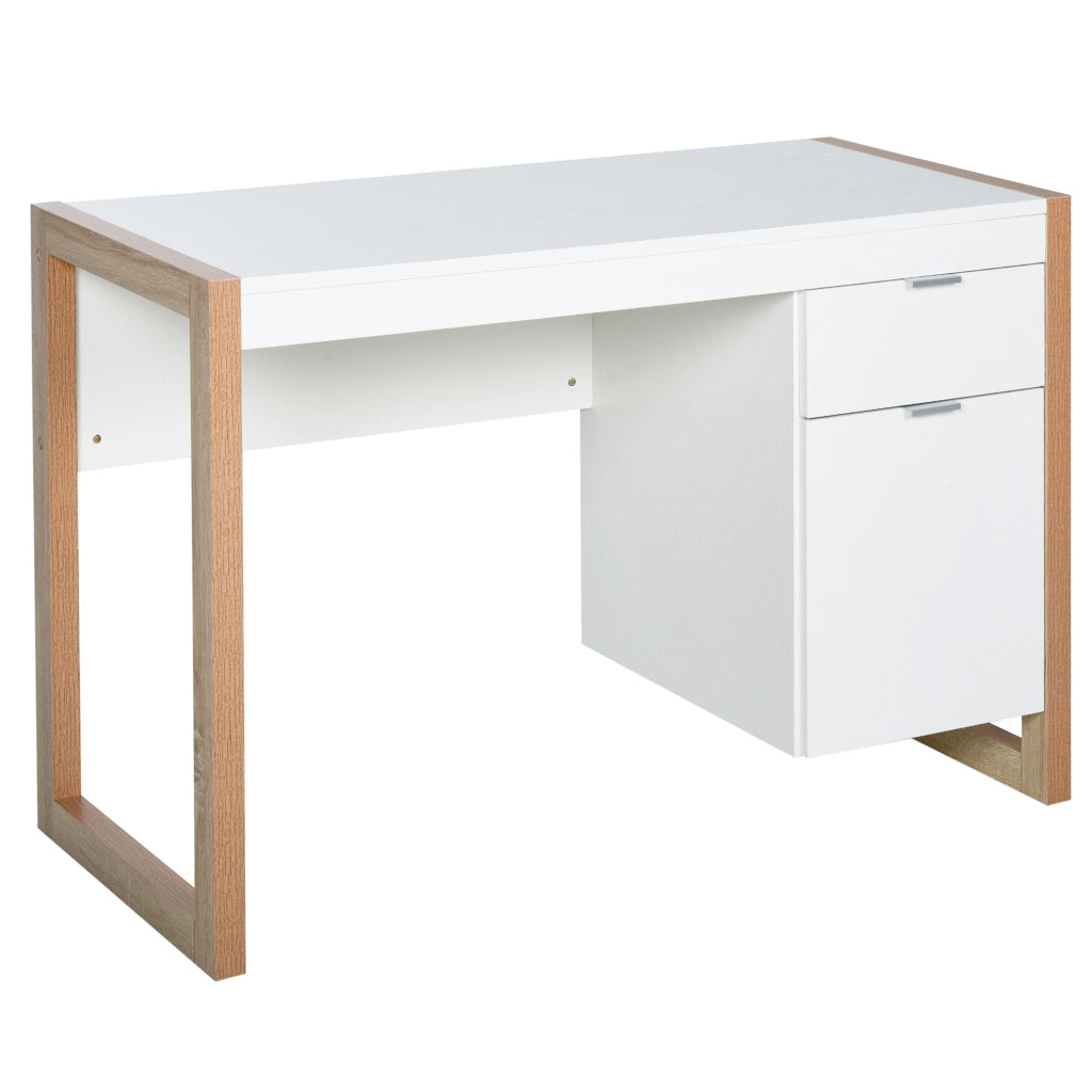 Scrivania Moderna con Cassetto ¨C Zephmum ¨C Bianco 112.5x50x75.5 cm