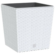 Fioriera rialzata per piante e fiori adatta per terrazzo giardino e interni rimovibile 21/32 L in rattan PP bianca 02_0038603