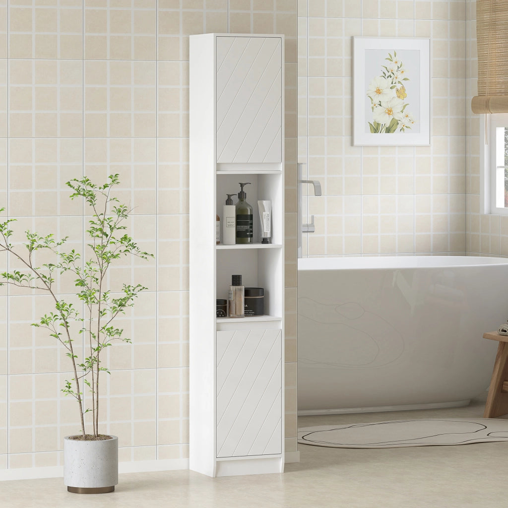 Colonna bagno con 2 ante e 2 ripiani aperti ¨C zephmum ¨C bianco 30x24x170 cm