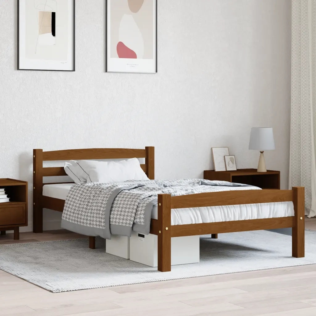 Giroletto senza Materasso Ambrato Legno Massello Pino 90x200 cm 322075