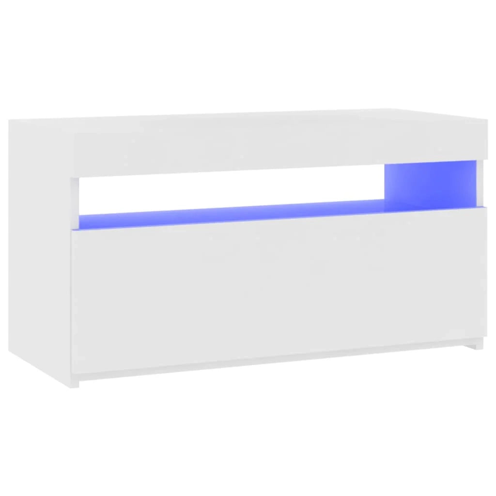 Mobile TV multimediale mensola TV credenza mobile TV per sala da pranzo soggiorno camera da letto con luci LED finitura lucida 75 x 35 x 40 cm bianco 02_0026658