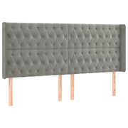 Testiera | Testata ad Orecchio Grigio Chiaro 183x16x118/128 cm in Velluto