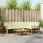 Set di divani da esterno 5 pcs Bianco e Crema 79 x 79 x 37 cm