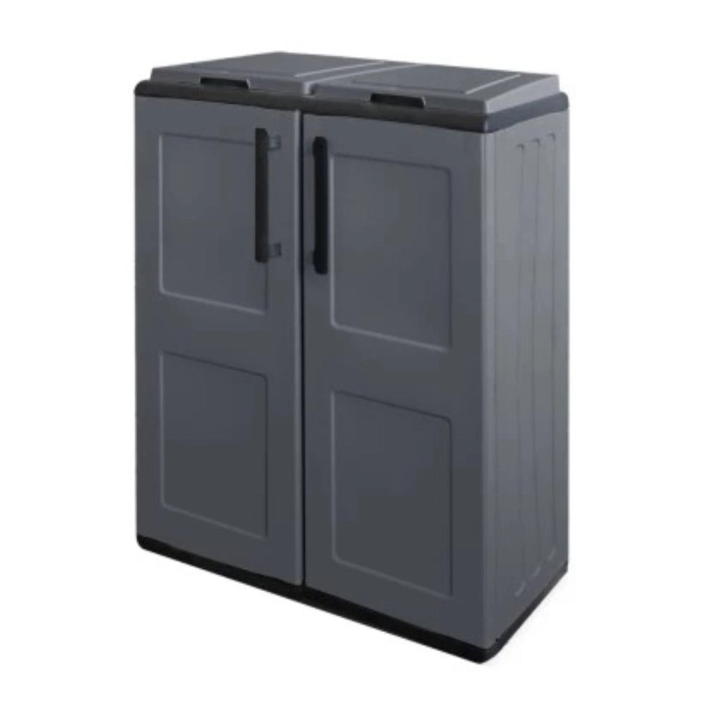Contenitore per Rifiuti Alfred, Pattumiera Capacità 220 (110 per Sacco) Made in Italy, 68x37x84h cm Grigio