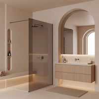 Parete Doccia Rea Flexi Brown / Titan 80