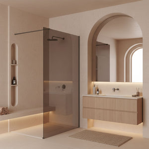 Parete Doccia Rea Flexi Brown / Titan 80