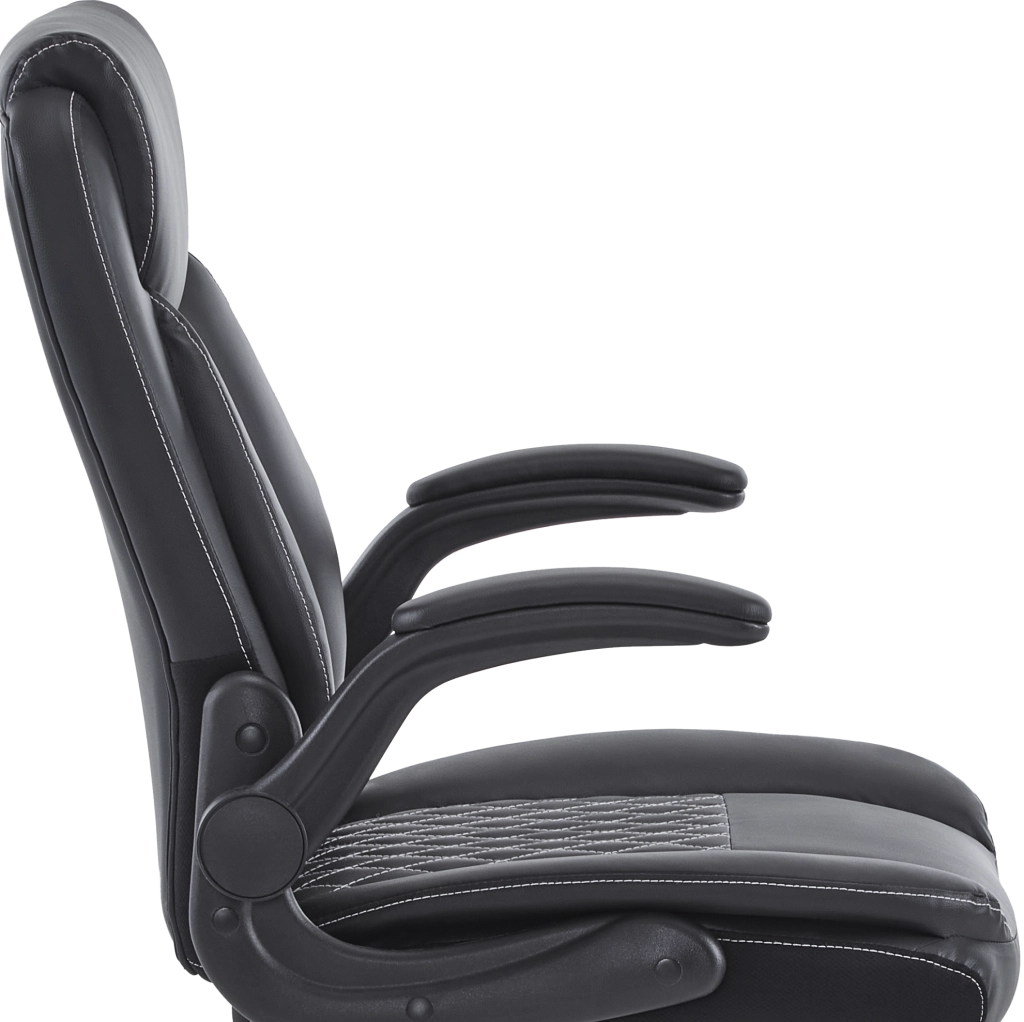 POLTRONA da ufficio ergonomica con supporto lombare Similpelle Nera