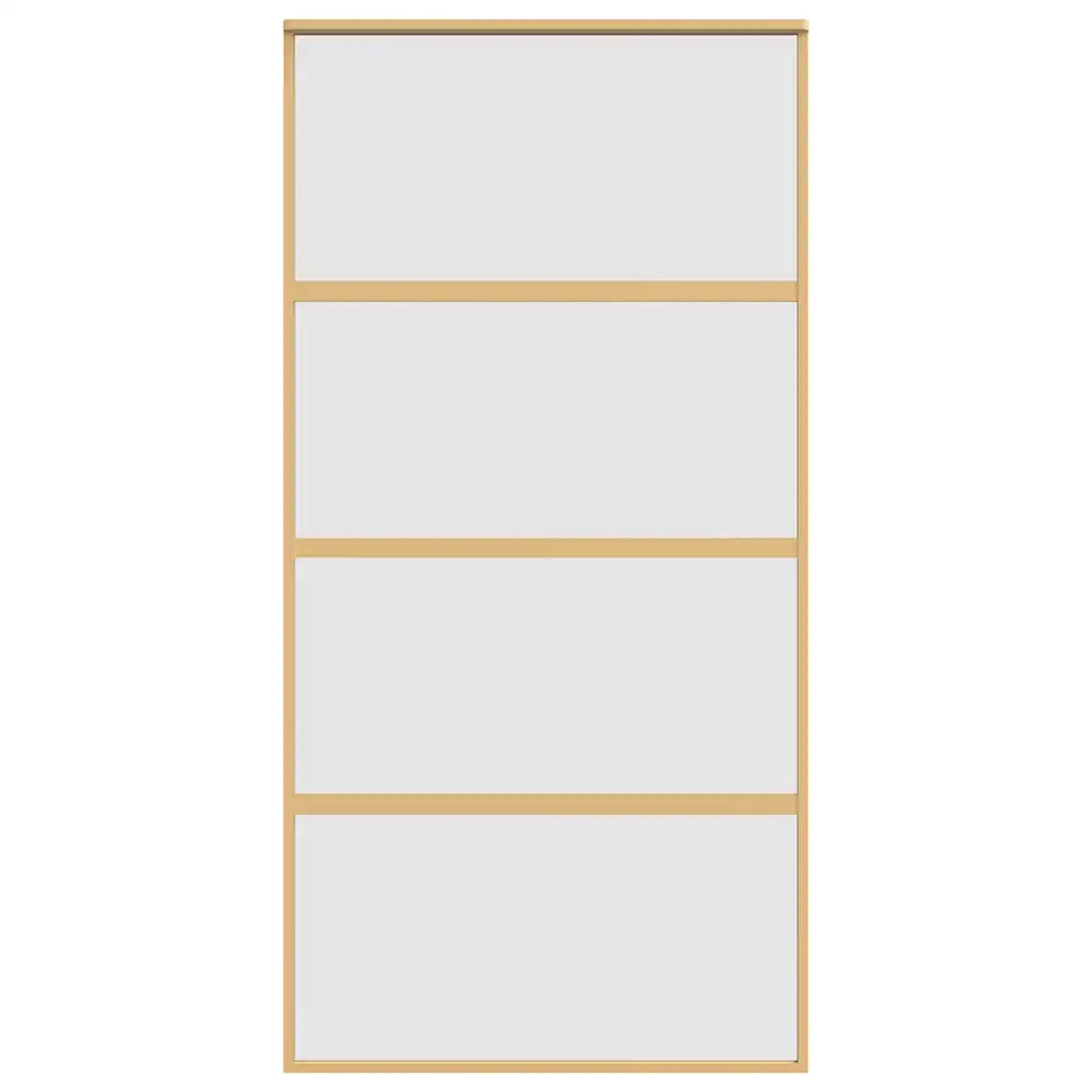 Porta Scorrevole Oro 102,5x205 Vetro Smerigliato ESG Alluminio 155183
