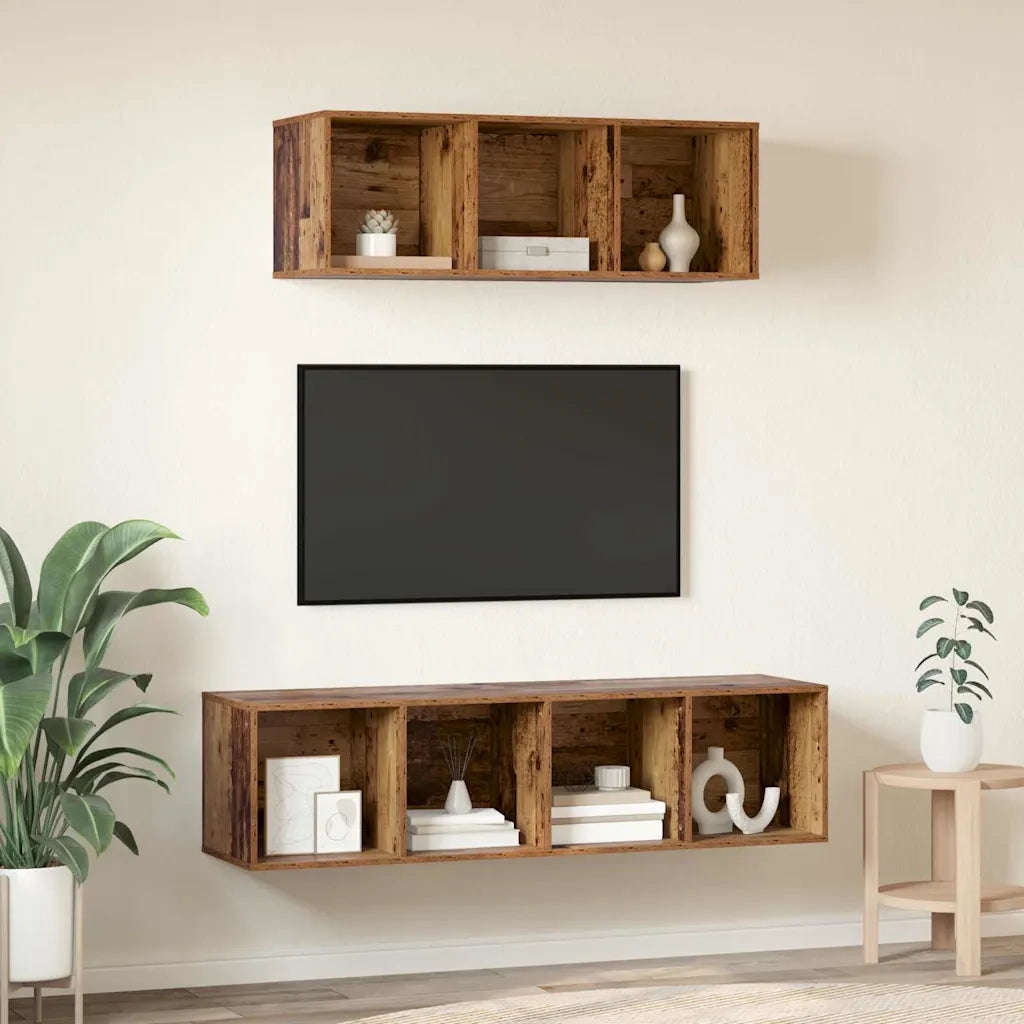 Set mobile TV 2 pcs Legno vecchio Legno multistrato