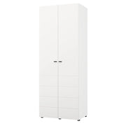 Armadio Camera da Letto Pomar, Guardaroba 2 Ante Appendiabiti, 79x208h cm Bianco Opaco
