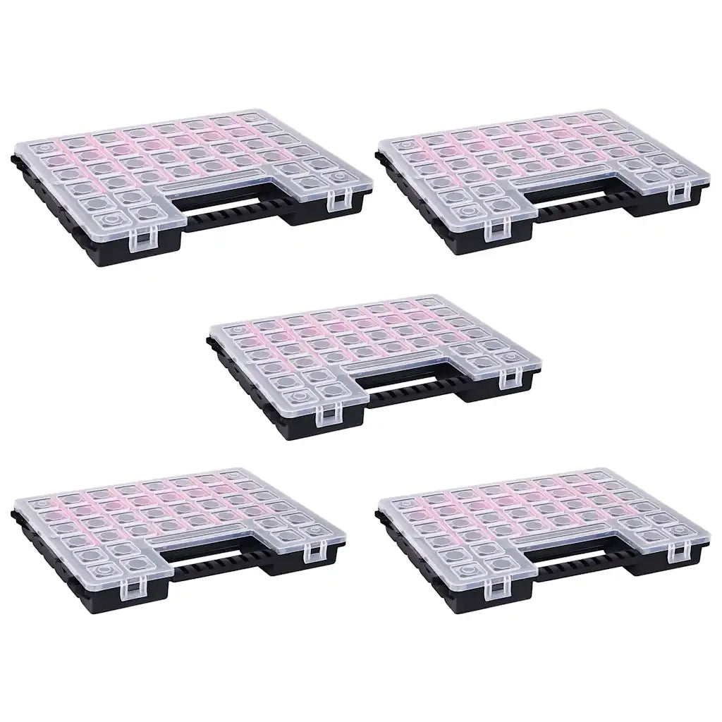Scatole Assortimento 5 pz con Divisori 385x283x50mm in Plastica