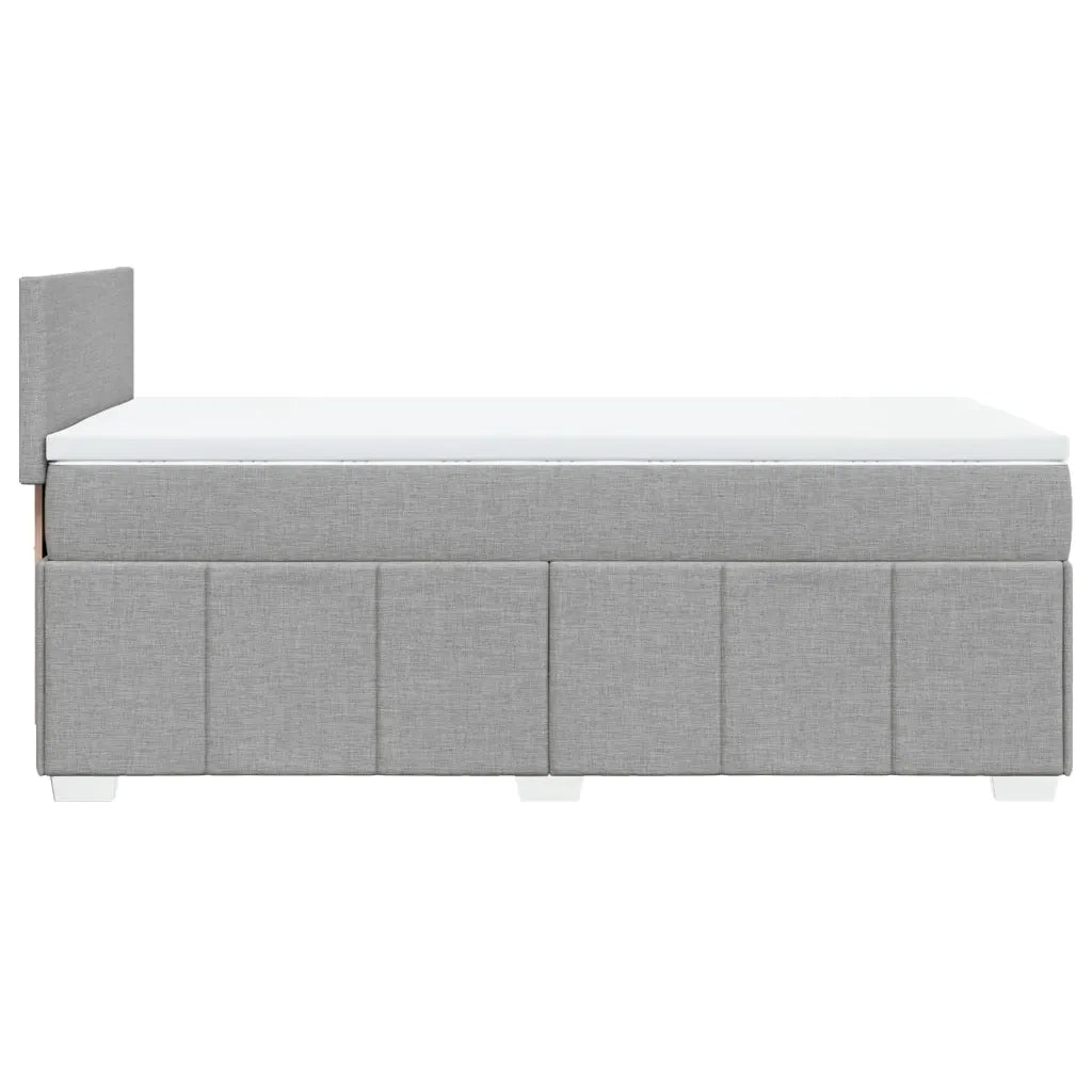 Letto singolo | Letto per adulti | Giroletto a Molle con Materasso Grigio Chiaro 90x190 cm Tessuto
