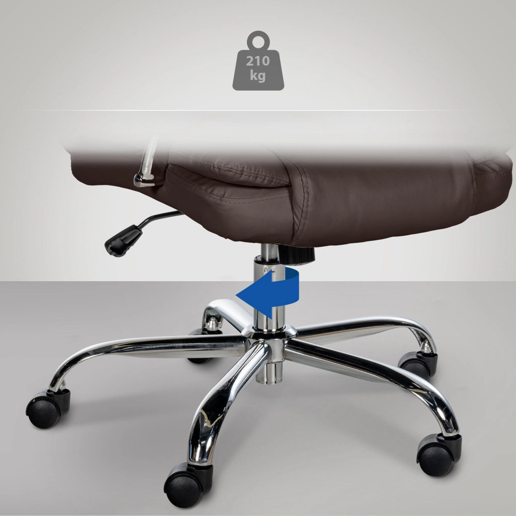 Poltrona ufficio XXL Xanthos in similpelle marrone