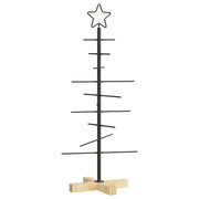 Albero di Natale in metallo con supporto-Decorazioni natalizie Nero 90 cm