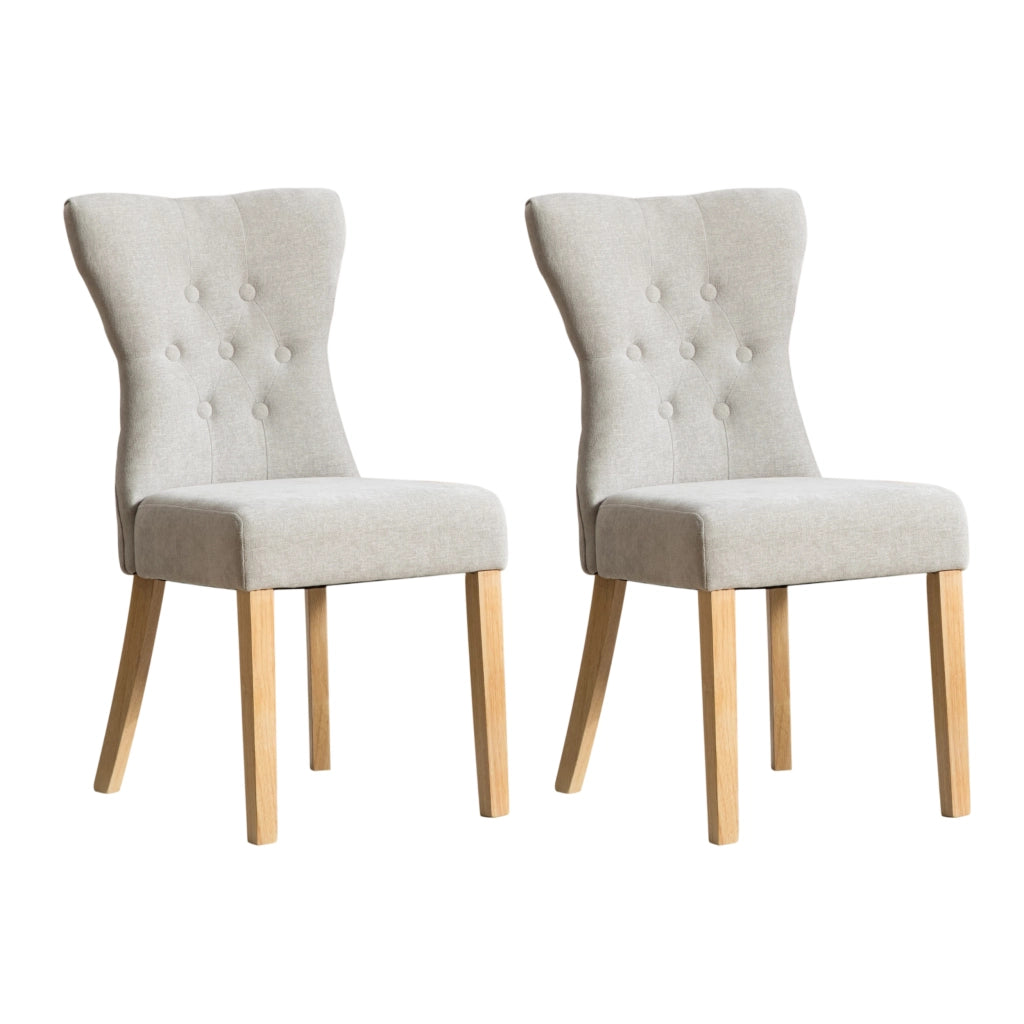 Sedia da pranzo 98x38x47.5 cm con schienale alto e montaggio semplice in chenille grigio