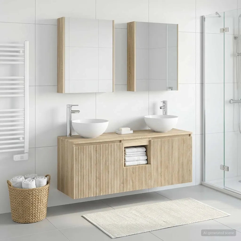 Set di Armadi da Bagno 5 pcs Rovere Sonoma 53 x 15,5 x 70 cm 3406369